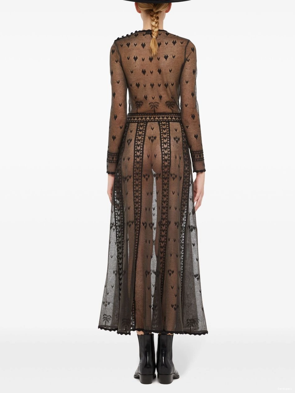 Affordable Women dress Alanui sheer embroidered 0521